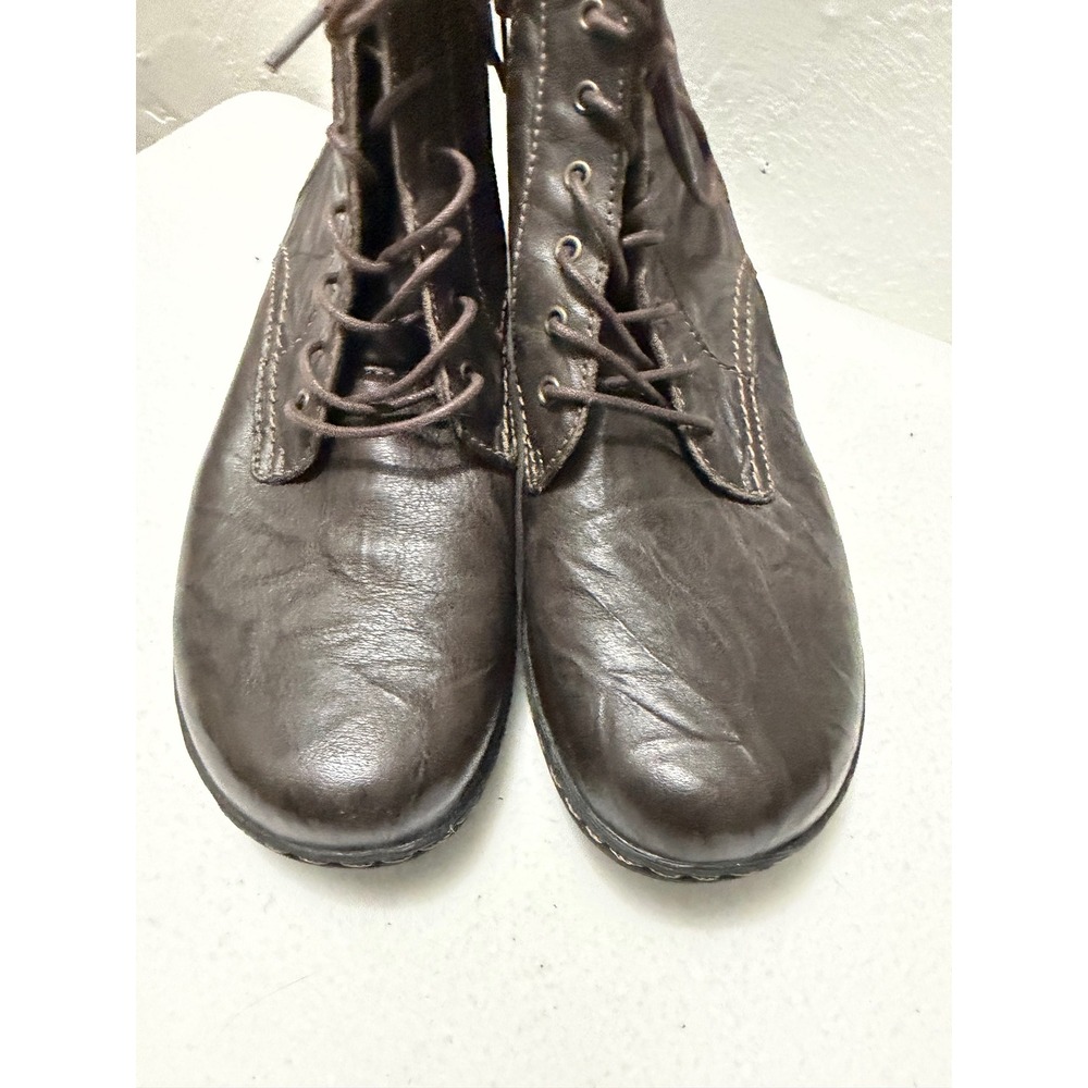 Clarks Collection Womens 8.5 Dark Brown Leather Lace Up Side Zip Ankle Boots - Picture 11 of 11